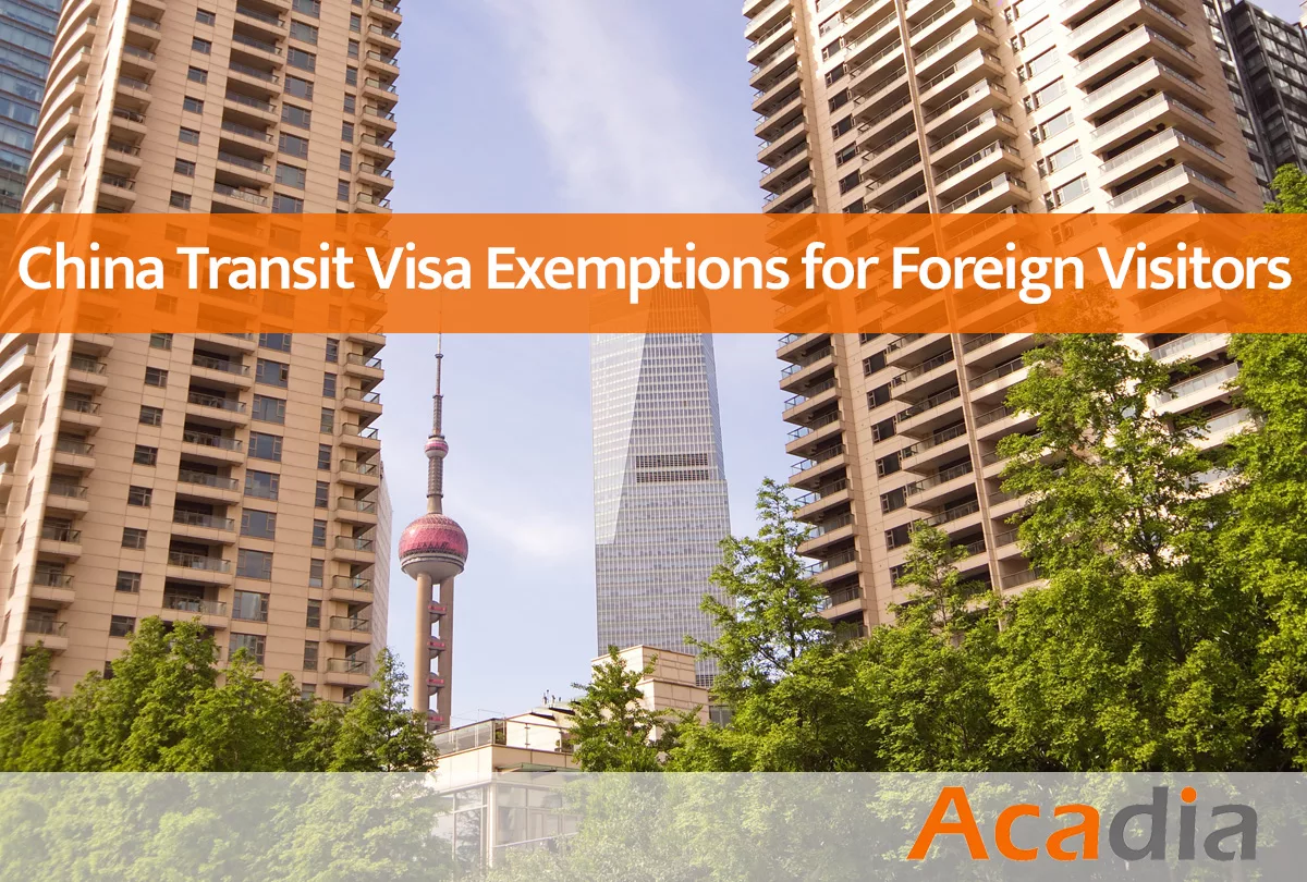 China transit visa exemptions for foreign visitors