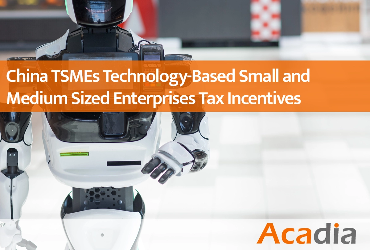 China TSMEs Technology-Based Small and Medium Sized Enterprises Tax Incentives